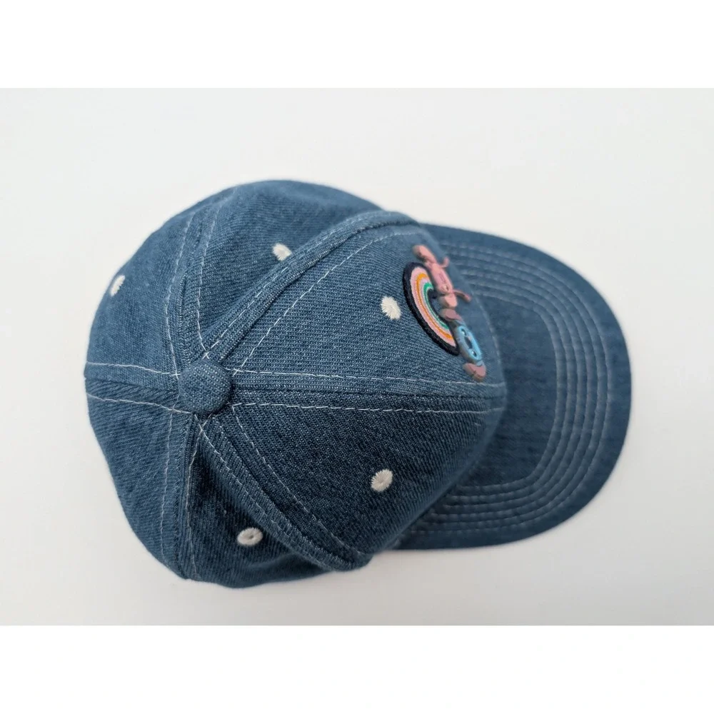 Disney Stitch Angel Rainbow Denim Baseball Cap Kids Blue Hat SOH29054